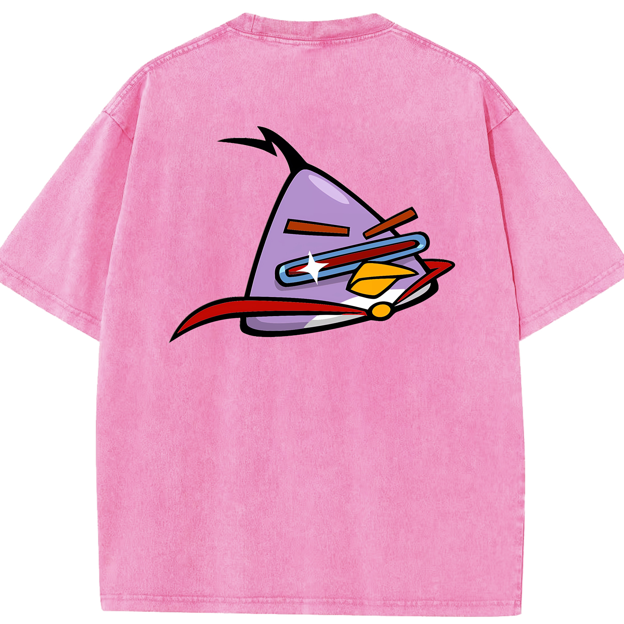 （画像用） Angry Birds アングリーバード 綿100% ヴィンテージ風 半袖Tシャツ（背面プリント）